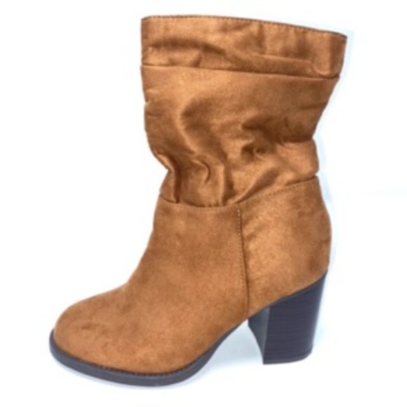 Bamboo Sounding Women&#039;s Mid Calf Slouchy Ankle Boots Brown Tan Size 8.5 - Picture 1 of 6
